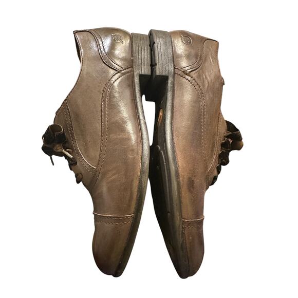 Born Brown Leather Oxford Shoes Flats - 10M - Picture 5 of 7